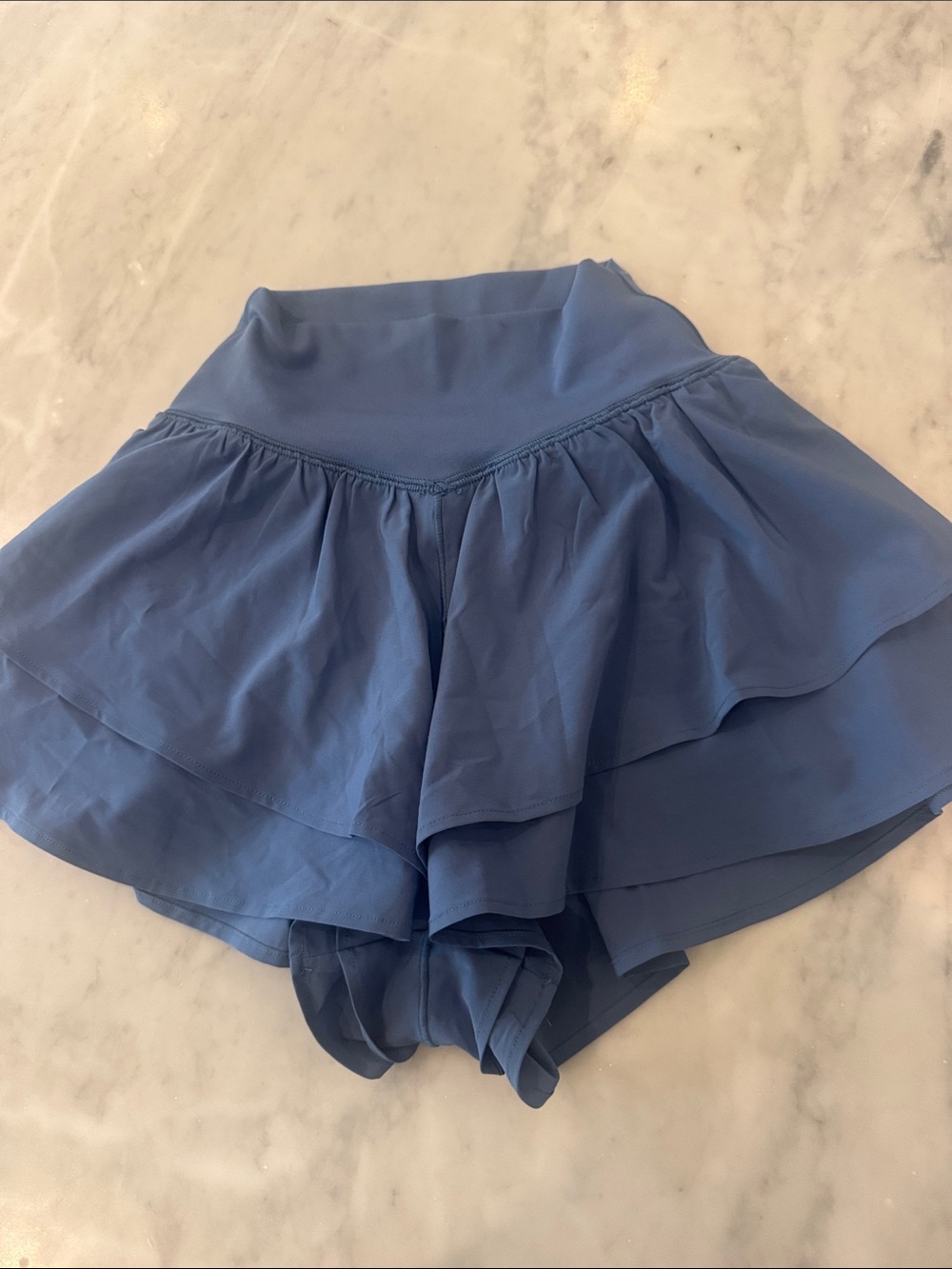 aerie Blue Layered Ruffle Skirt